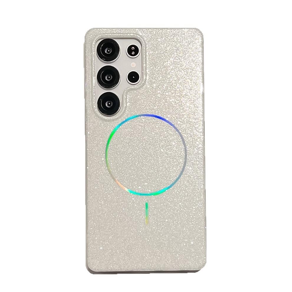 Simple and Suitable for Samsung S25ultra Mobile Phone Case Thin Circle Colorful Magnetic Absorbing S24FE Flash Powder S23 Protection Case