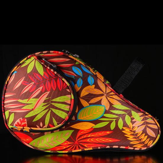 Сумка для настольной теннисной ракетки Изысканный узор Застежка-молния Защита от царапин Пыленепроницаемая с карманом Защитная сумка для пинг-понговой ракетки из ткани Оксфорд