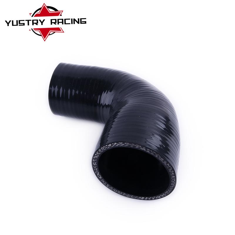 Black 3-PLY Lenght:90 Degree Elbow Silicone Hose Intercooler Coupler Reducer Turbo ID(mm):32 34 36 38 40 44 45 46 50 51 57 60