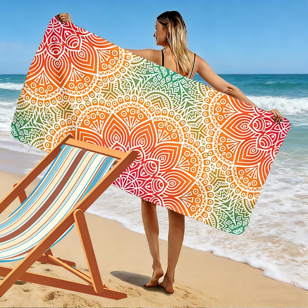 Colorful Mandala Pattern Beach Towel Beach towel quick-drying for travel outdoor sports jogging beach and swimming