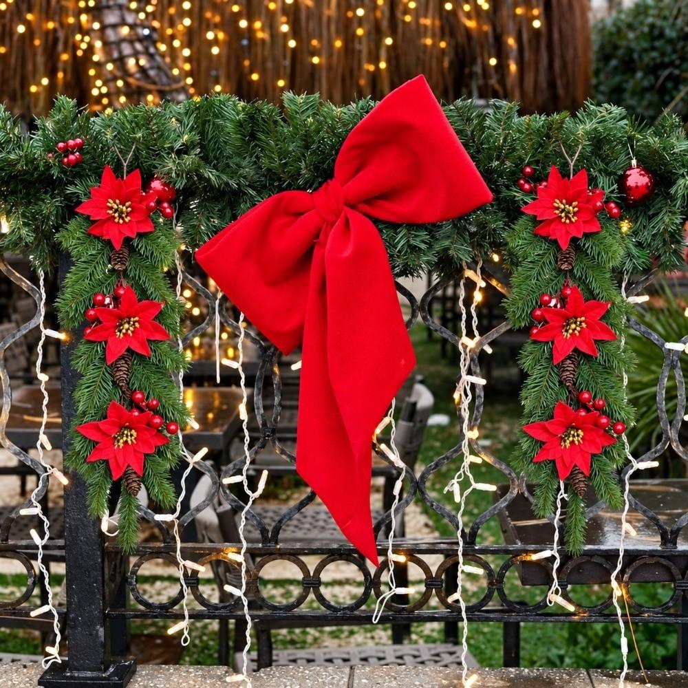 Artificial Red Berries Pine Branches Meticulously Craftedl Christmas Garland Holiday Decorations