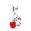 New 925 Sterling Silver Rose Girl Boy Pink Sparkle Spacer Clip Charm Bead Fit Original Fashion Bracelet DIY Jewelry for Women
