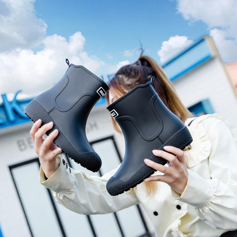 Немецкие нескользящие дождевые сапоги мужские теплые дождевые сапоги до середины голени плюс бархатные водонепроницаемые туфли кухонная обувь для мойки автомобиля обувь для рыбалки женская