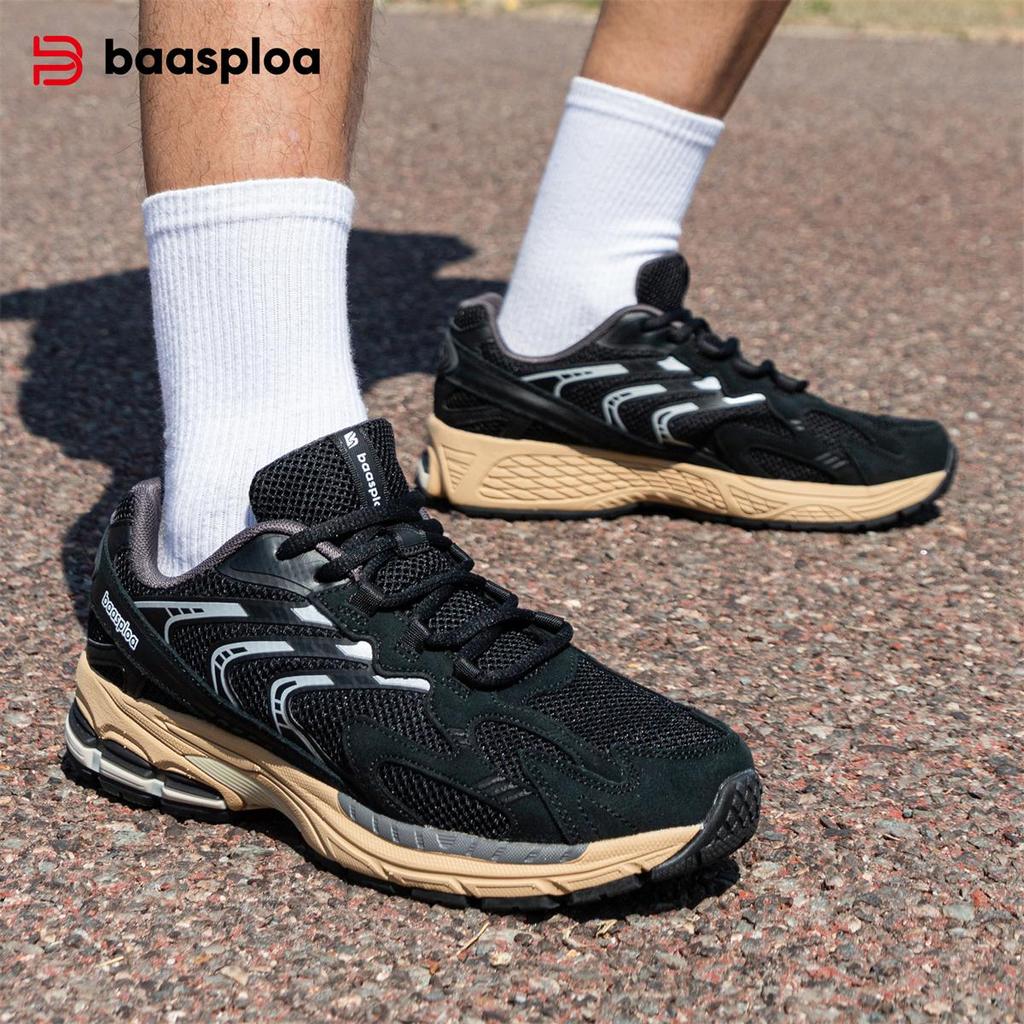 Bassploa Men Running Shoes Mesh Surface Breathable Non-Slip Lightweight Basketball Shoes for Men Outdoor Leisure Sports Men Shoes