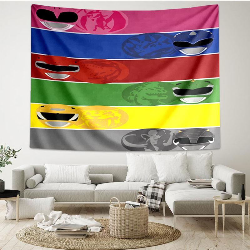 Mighty Morphin Power Rangers Print Tapestry - Portable Wall Decor Cloth, for Home, Dorm, Travel, Bedroom, Living Room - Ideal Birthday Housewarming Gi