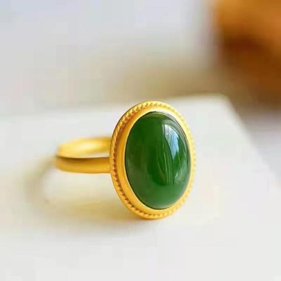 Кольцо из натурального камня в этническом стиле, регулируемые кольца для пальцев, овальные украшения из драгоценных камней для женщин, подарок на годовщину, день рождения, свадьбу