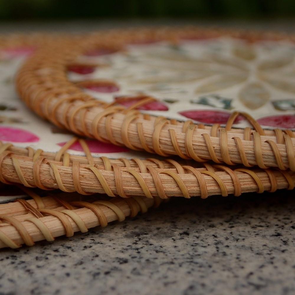 Round Teapot Mats Woven Texture Heat Insulation Pad Tea Ceremony Shell Mats Restaurant