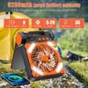 90° Folding Camping Fan with LED Light 5200mAh Portable Tent Fan Outdoor Solar Fan  Picnic Trip