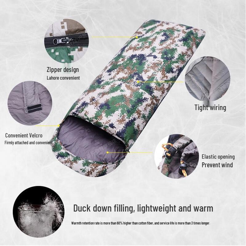 Stealth Leopard Envelope Duck Down Sleeping Bag