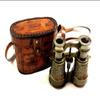 Handmade Brass Nautical Binoculars – 10.16 Cm Opera Glasses with Leather Box –