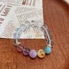 Natural Crystal Bracelet Women With Amethyst Lavender Quartz Strawberry Blue Chalcedony 12mm Beads