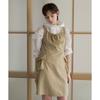 Covernat Early Autumn Pleated Solid Color Casual Simple Large Pocket Sleeveless Dress Women dress Beige CO2502OP74BE