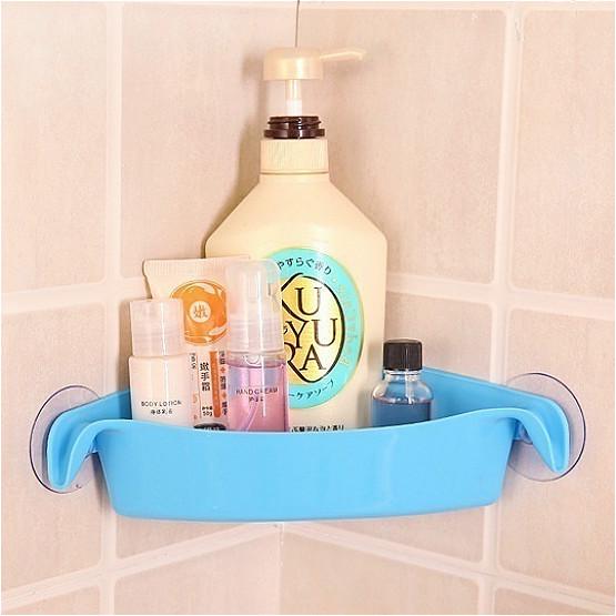 High Quality Suction Cup Bathroom Accessories Corner Storage Rack Kitchen Storage Shelf Shower Shelf