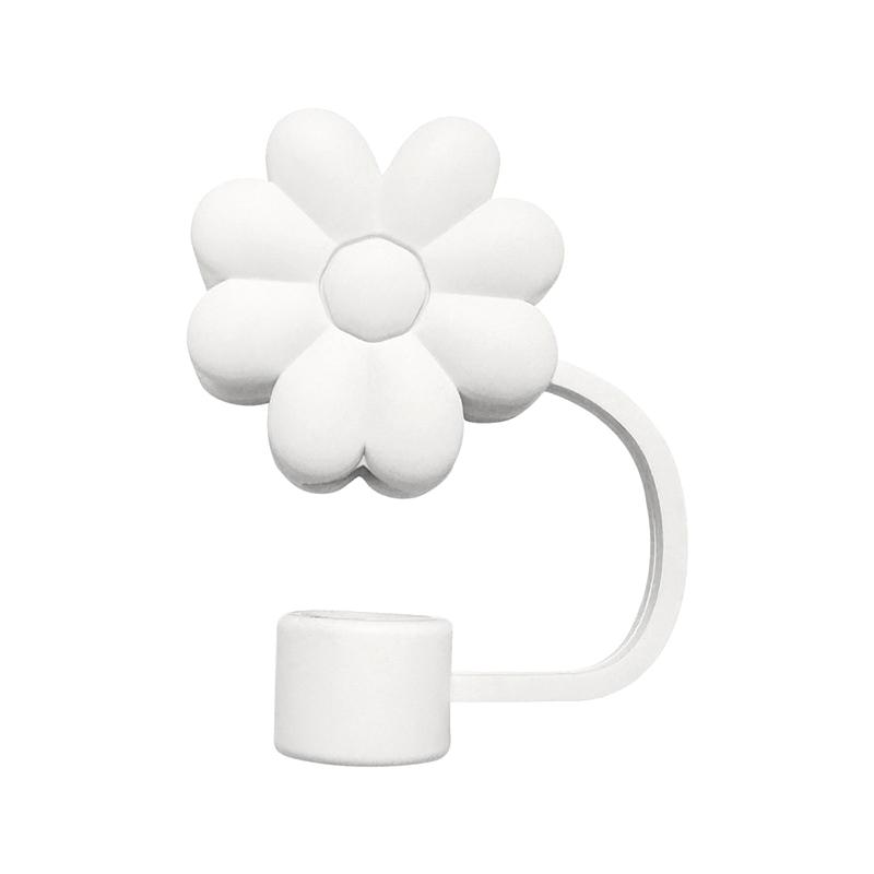 1Pcs Flower Silicone Straw Covers For Stanley Cup Cute Silicone Flower Shape Drinking Dust Cap Straw Tips Cover Cup Accessories