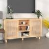 VidaXL Brown Buffet 105x30x60 Cm Solid Pine Wood and Natural Rattan 345641