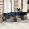 VidaXL Garden Lounge Set 8 Pcs with Grey Cushions Wicker 3325617