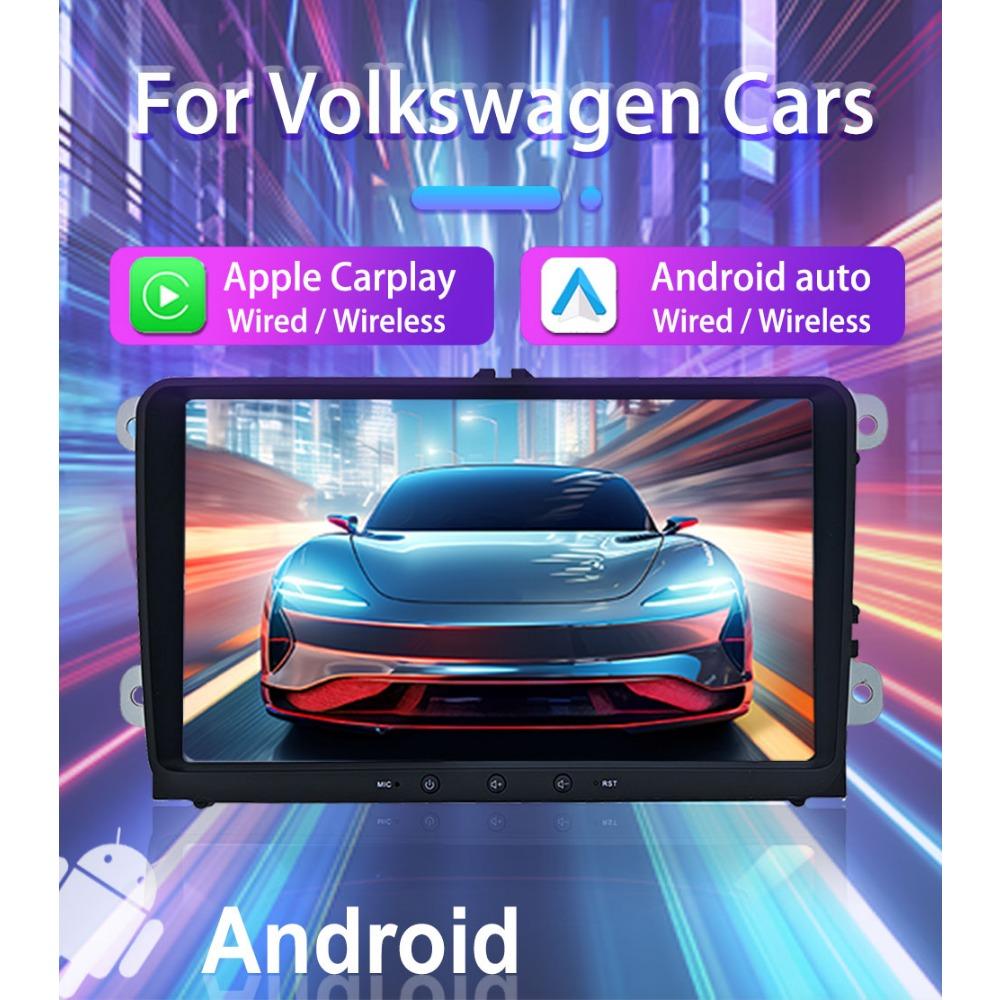 2 + 64 ГБ 9-дюймовый автомобильный мультимедийный плеер Android Carplay для VW/Volkswagen/Golf/Polo/Tiguan/Passat/B7/B6/Seat/Leon/Skoda/Octavia Радио GPS-навигация