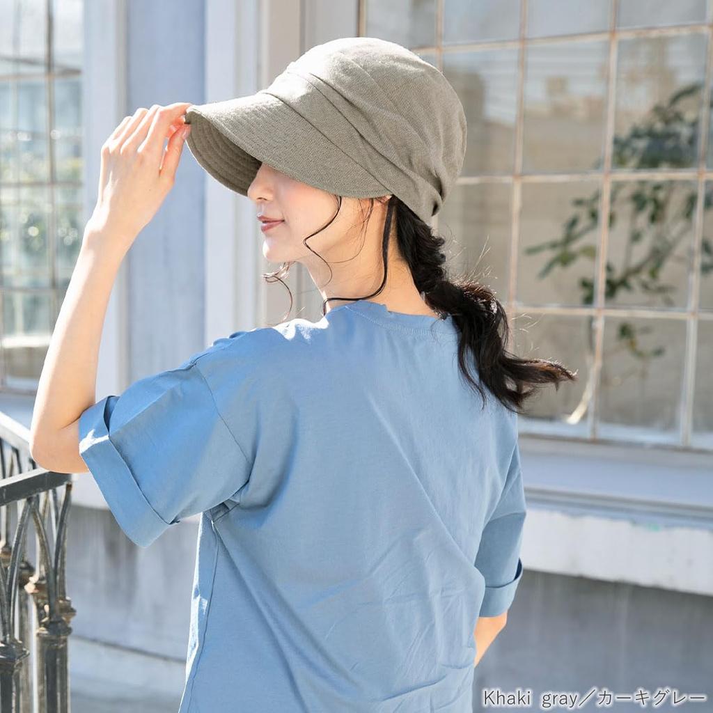 QUEENHEAD Блестящая кепка газетчика с широкими полями и защитой от солнца и УФ-лучей, размер хаки, женская защита, поля, (большой (63см), Серый)