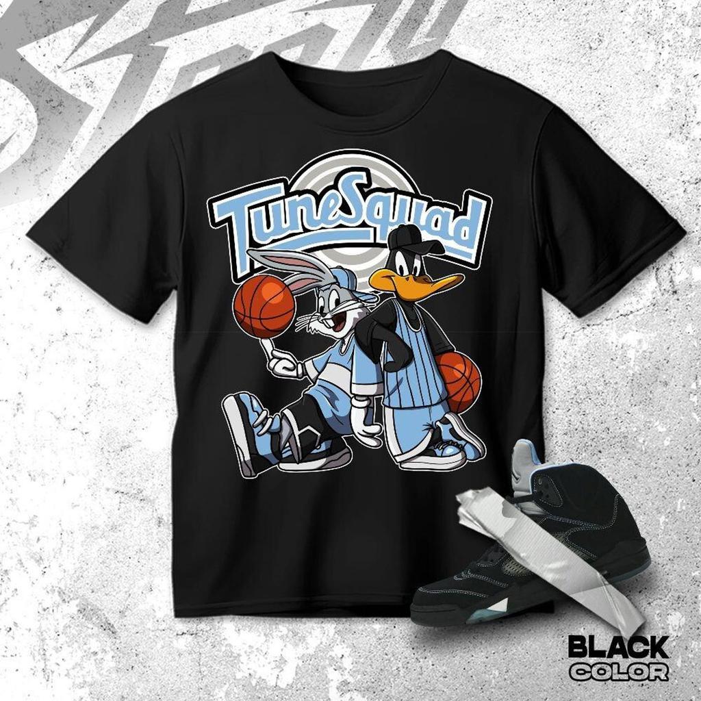 Rabbit And Duck Shirt Match AJ 5 Black University Blue, Unisex Shirt Match Sneaker