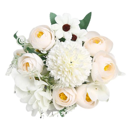 Искусственный цветок с зелеными листьями Реалистичный искусственный шелковый цветок Свадебная вечеринка Домашний офисный стол