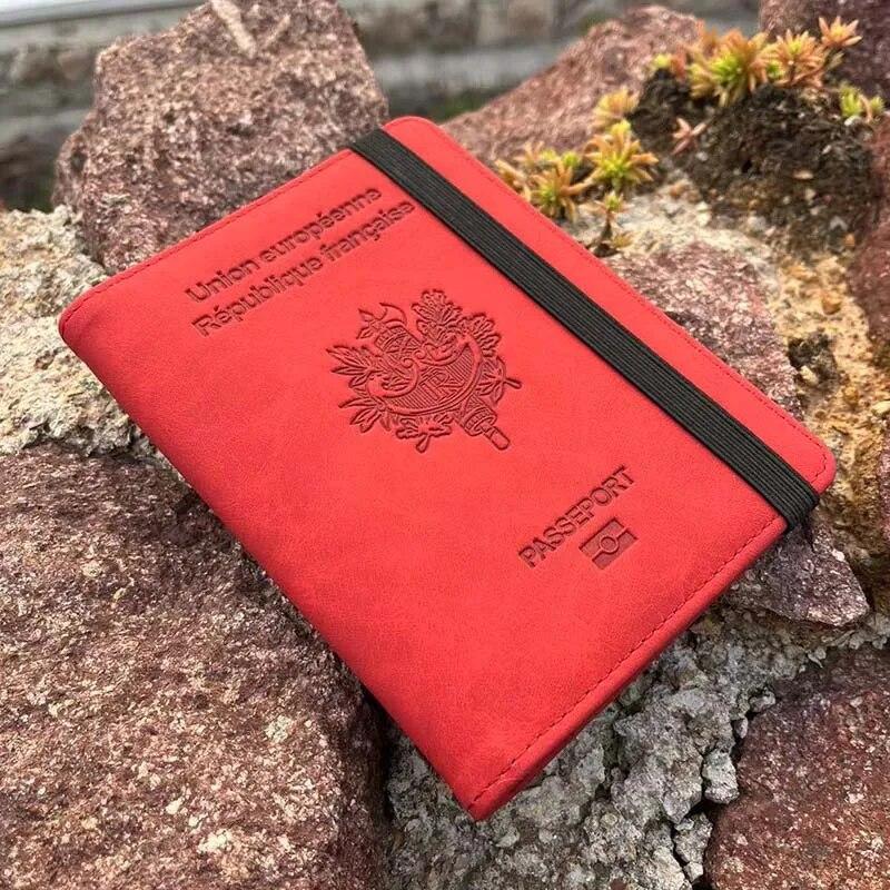 Обложка для паспорта с резинкой для путешествий, французские обложки для паспорта для девочек-французов, Etui Passeport France