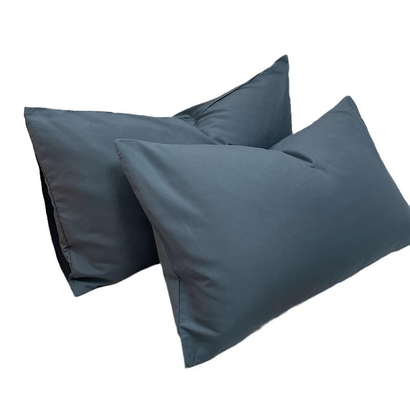 Набор из 2 наволочек из стираного хлопка 48x74 см, однотонные, с начесом