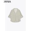 Zaprha 2025 New Arrival French Style Temperament Linen Blended Lapel T-shirt Shory Style Casual Shirt Female 2187813