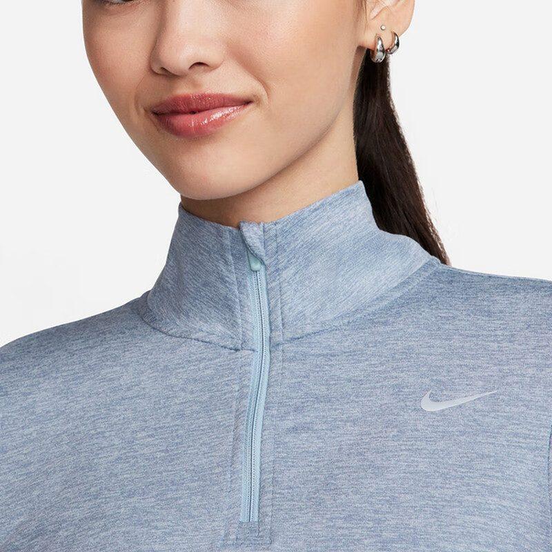 Nike Женские футболки Голубые С воротником-стойкой Умеренный Прямой крой FB4317-440