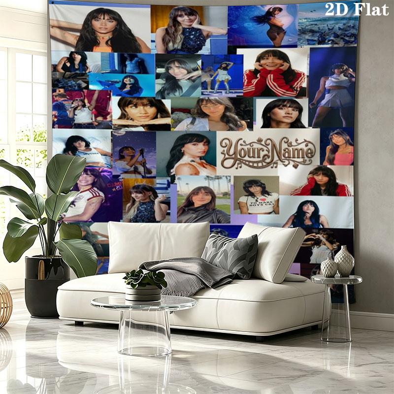 Aitana Custom Name Wall Tapestry Aesthetic Wall Hanging Printed Fabric Blanket Decorative Tapestries for Bedroom Living Room Home Decor