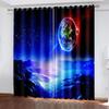 Cheap Blue Cosmic Planet Starry Milky Way Sky Space Children Shading 2 Panels Curtain For Bedroom Living Room Home Hook Decor