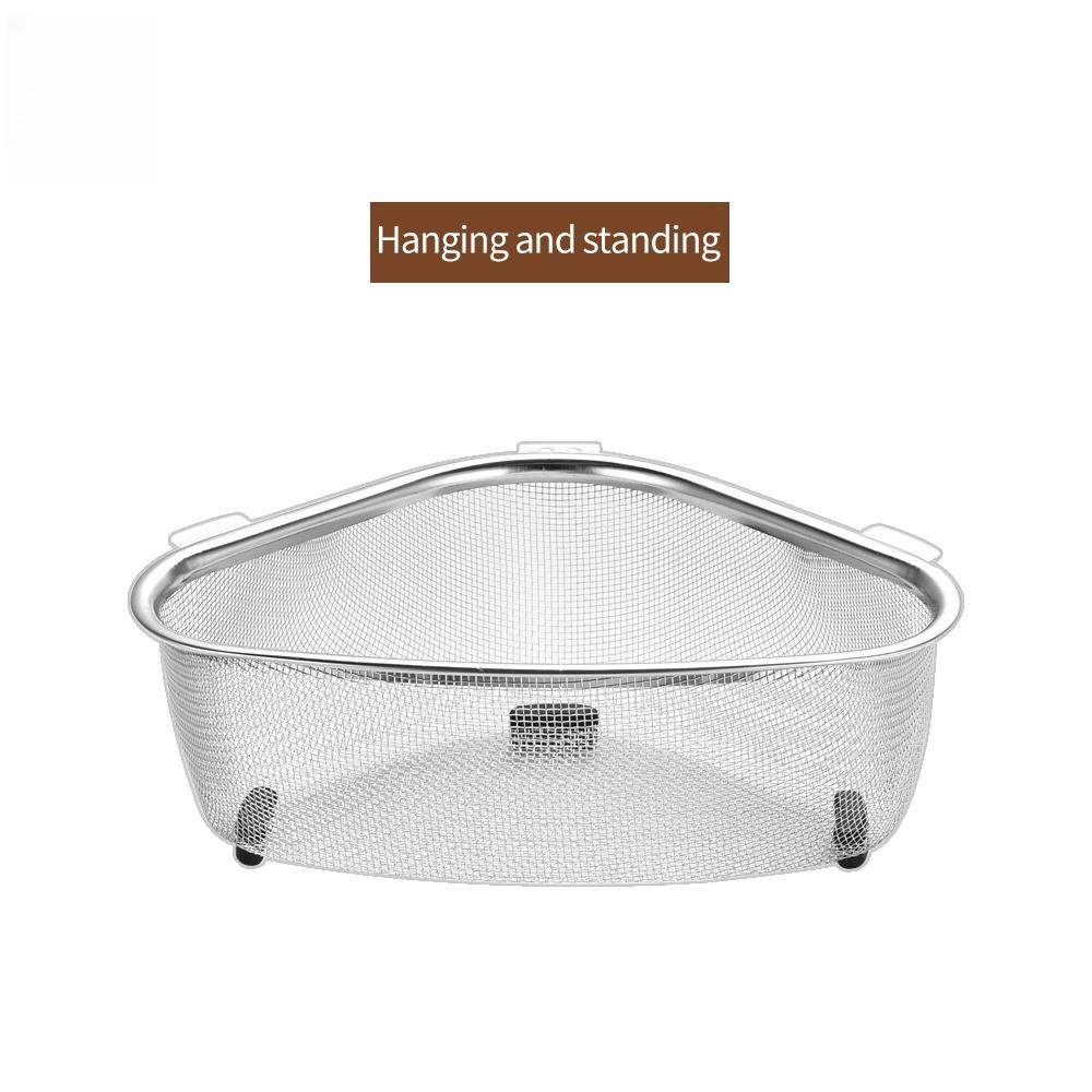 Корзина для слива кухонной раковины Ситечко для раковины из нержавеющей стали Губка Тряпка Подставка для хранения отходов Сетка для мусора Полка Кухонные принадлежности