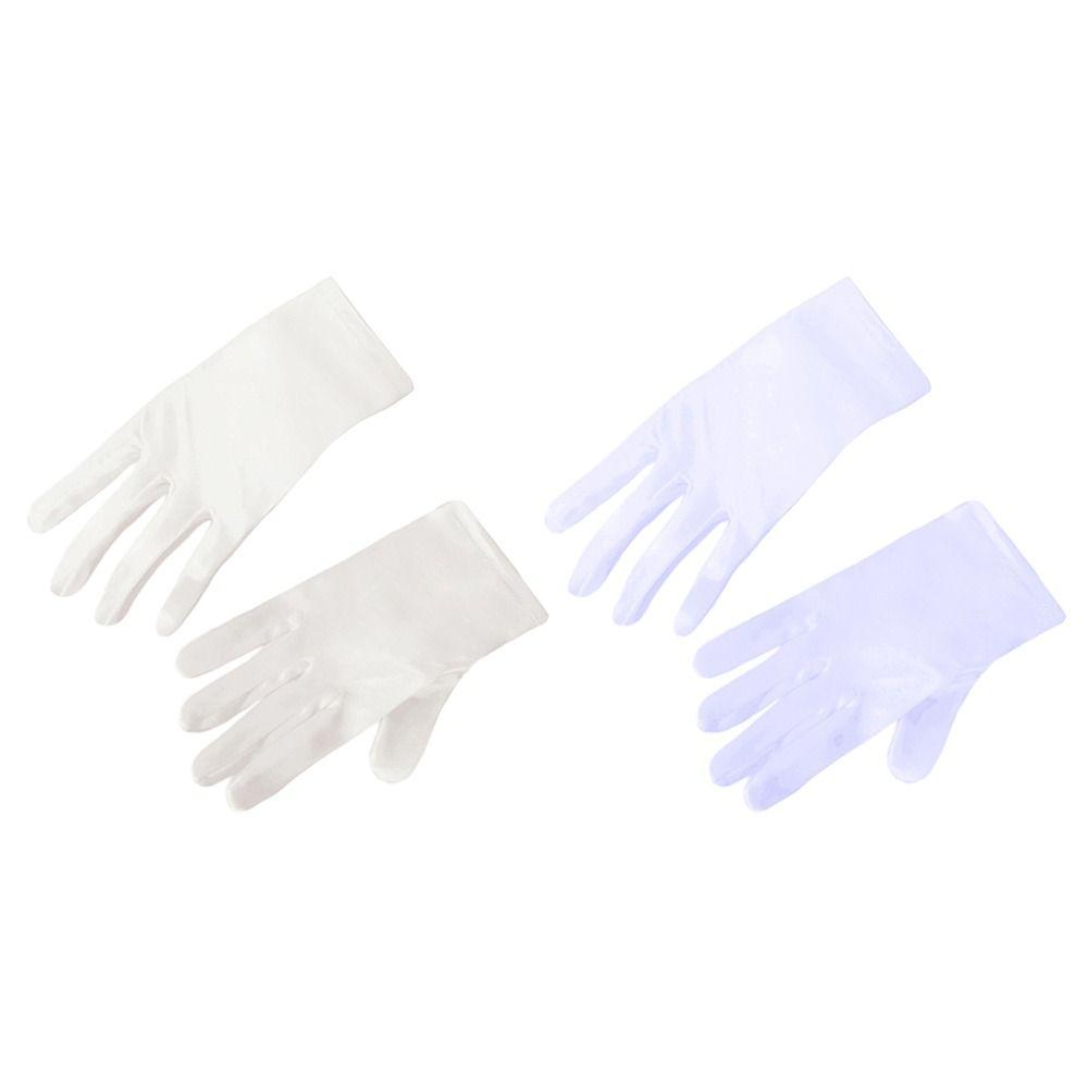 White Children's Wedding Gloves Glossy Satin Etiquette Dress Gloves Creative Dance Gloves Holiday