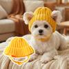 Вязаная шапка для питомца с отверстиями для ушей, зимняя теплая шапка для собаки, эластичная шапочка-бини для щенка, рождественские термоаксессуары для питомцев для собак и кошек
