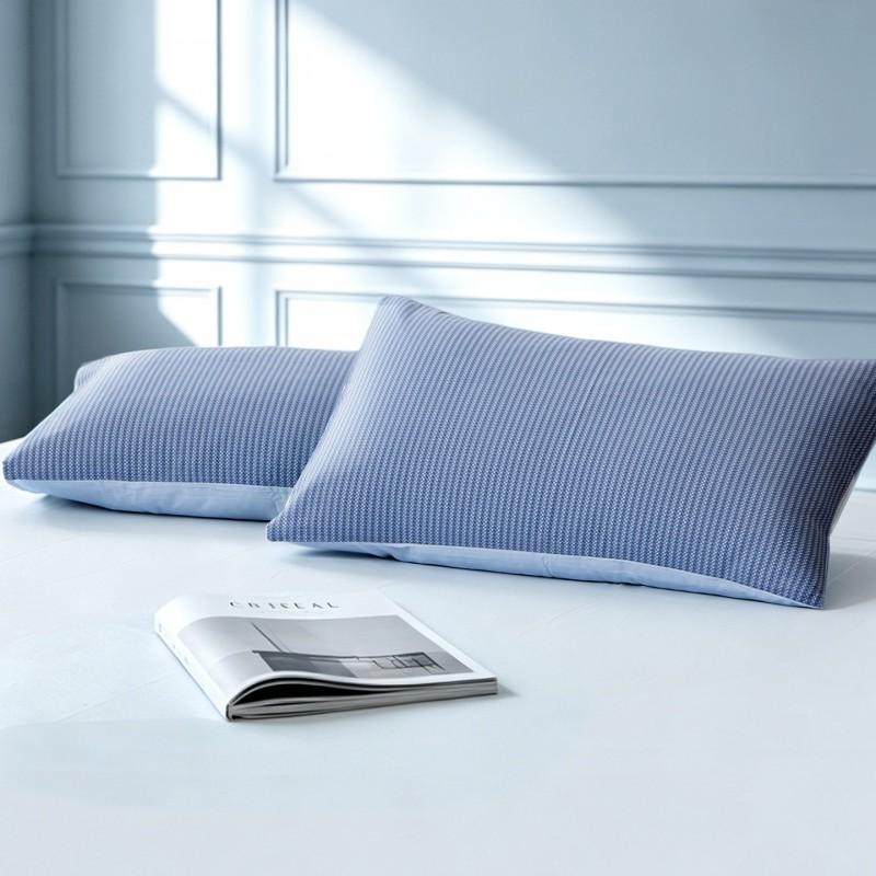 2-Pack 100% Cotton Pillowcases 48x74cm Plain Solid Color Bedding Students Home Use Soft Satin Weave