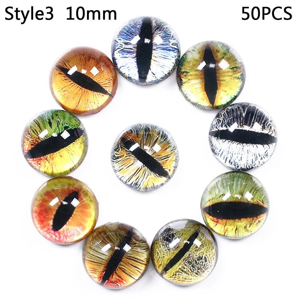 50pcs/25Pairs 8/10mm Time Gem Toy Dinosaur Animal Eyes Glass Dolls Eyes Doll Eyeballs DIY Crafts