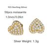 Hip Hop Rock VVS1 D Moissanite  Heart-shaped Stud Earrings 925 Sterling Silver Screw Ear Stud Fine Jewelry Diamonds Pass Test