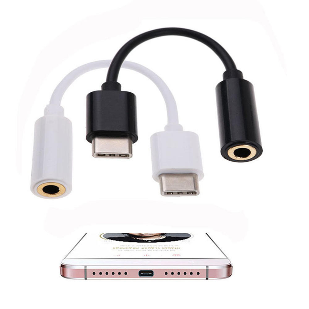 Speaker Male To Female Converter Cable Cord Audio Adapter AUX Jack Type-C To 3.5mm