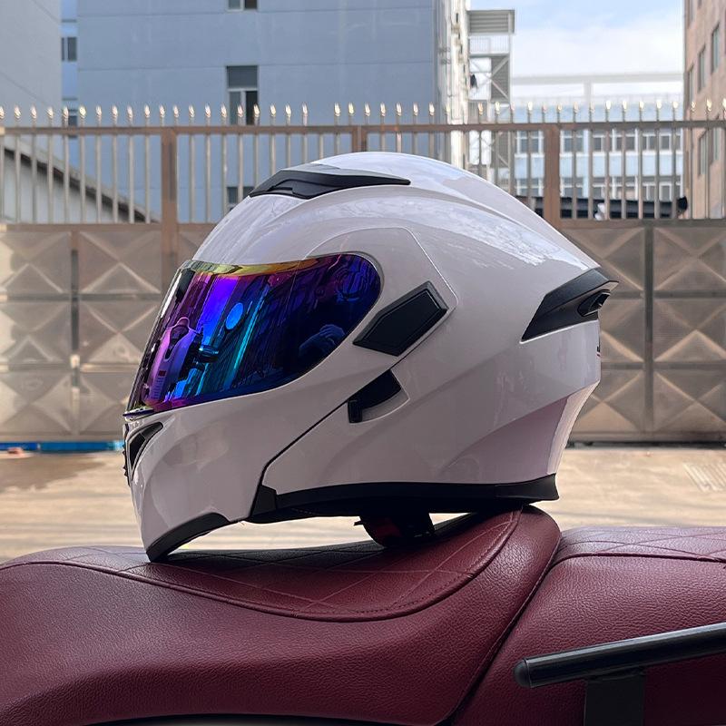 Motorcycle Helmets Men's and Women's Locomotive Full Helmets Bluetooth Peel-off Helmets Electric Vehicle Helmets