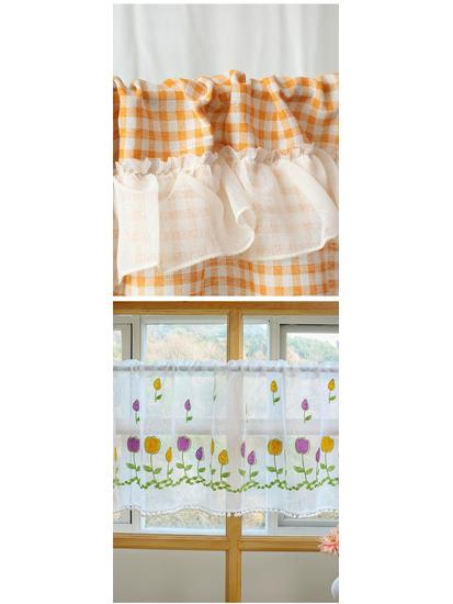 Двухслойная высококачественная вышитая кухонная штора-блэкаут для кафе