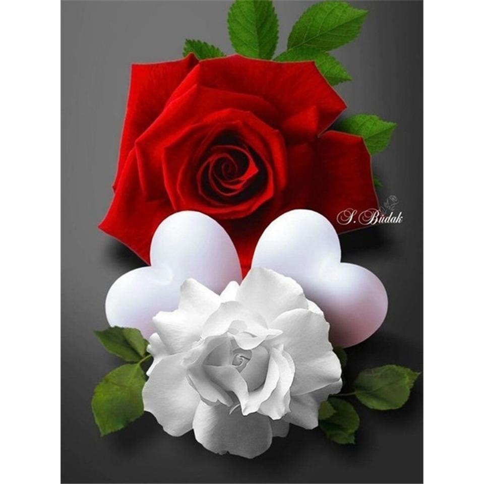Diamond 5d Painting Diy Beauty Rose Full Round Diamond Embroidery Cross Stitch Kit Mosaic Rhinestone Picture Decoration Gift