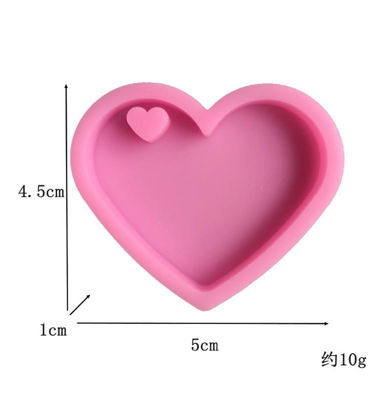 Heart Shape Keychain Casting Silicone Molds Dog Paw Print Resin Molds for Key Chain Pendant Making Epoxy Resin Craft Jewelry DIY