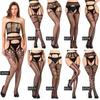 Plus Size Pantyhose Tights Thigh High Black Sexy Lace XXXXXL Oversize Underwear Fishnet Stockings with Garter Belt for Women XXL