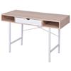 Office Furniture - VIDAXL - Straight Desk - Oak and White - 1 Drawer - Contemporary