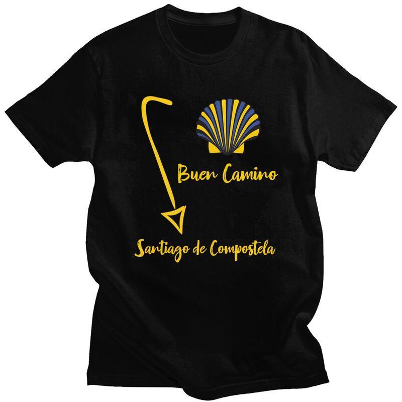 Custom Buen Camino De Santiago Tshirts for Men Short Sleeve Casual T Shirt El Camino Way Tshirt 100 Cotton Tees Gift