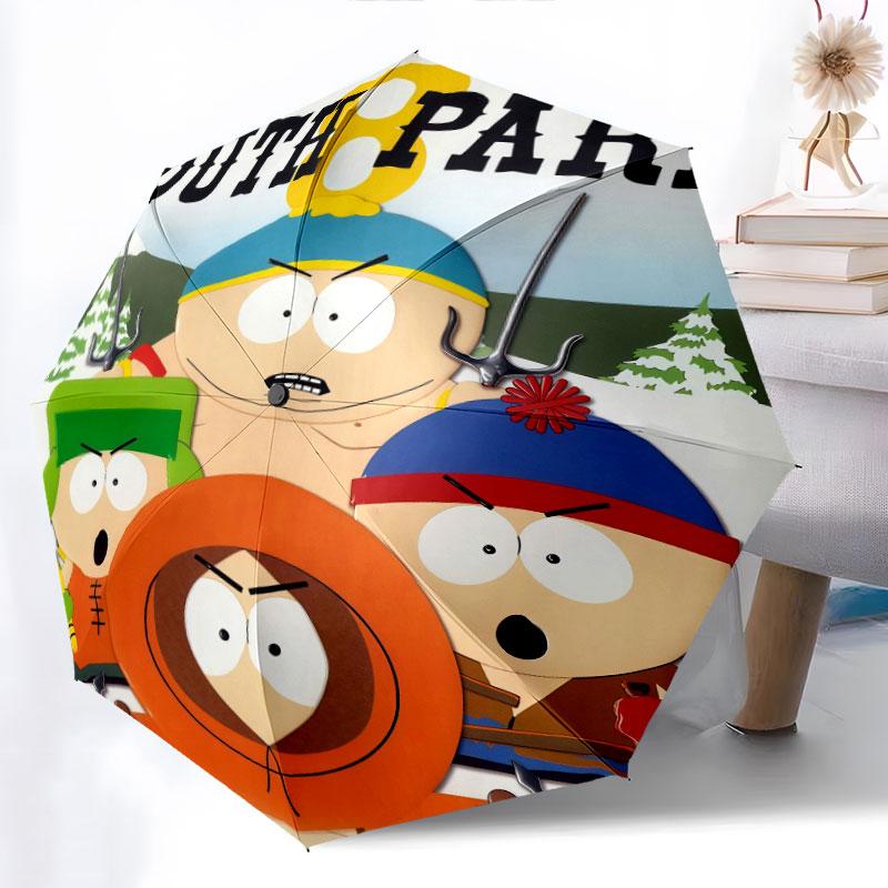 Узор плаката South Park, автоматический складной зонт, портативная и складная конструкция, 8 спиц, рождественский или день рождения подарок.