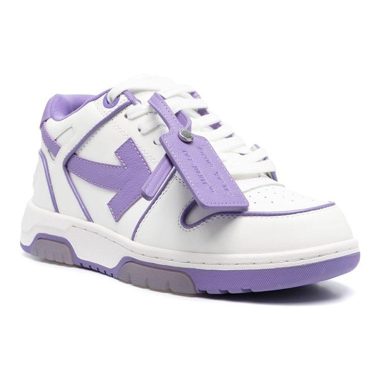 OFF WHITE Out Of Office Ooo Низкие кеды с контуром Белый Сиреневый Фиолетовый Женские OWIA259S23LEA0070137