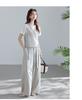 Old Money Commuting Series Three Piece Set: T-Shirt, Vest, and Wide Leg Pants