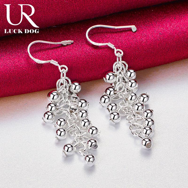 Серьги для пирсинга из гладкого серебра 925 пробы в форме виноградной бусины, модные свадебные украшения