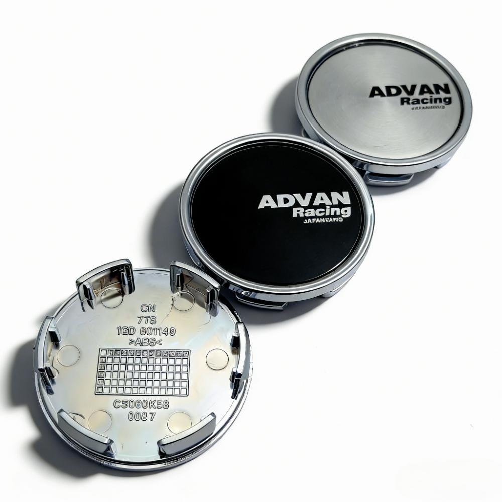 4pcs Advan Racing Logo Emblem Car Wheel Center Caps 58MM Clip 53MM Wheels Hub Cap Rim Hubcaps Dust Cover Replace Car Accessories