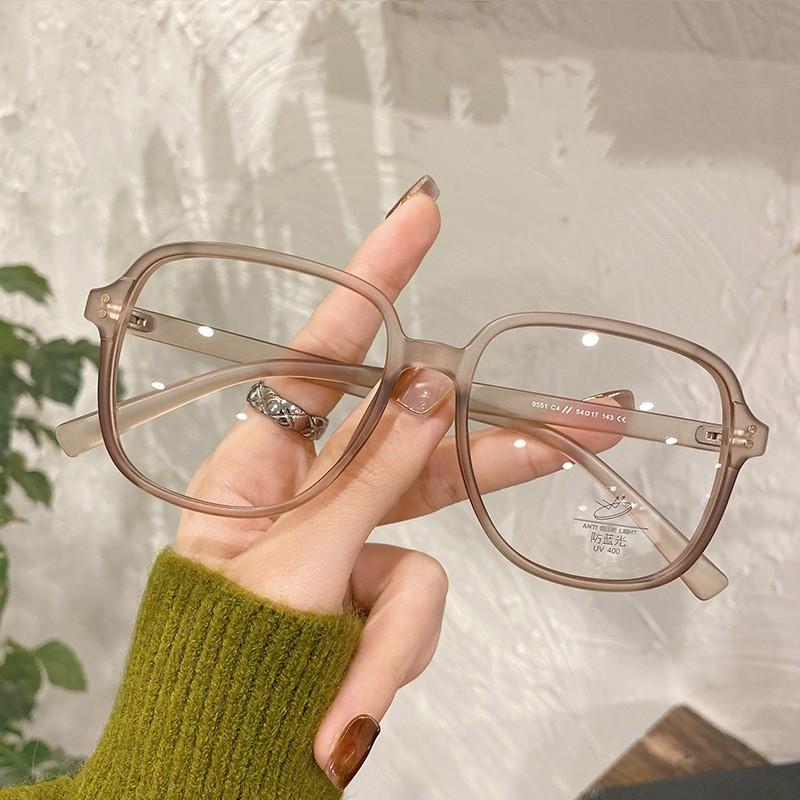 Large Square Frame Myopia Glasses Oversized Transparent Women'S Nearsighted Glasses Ladies Retro Blue Light Blocking Eyeglasses